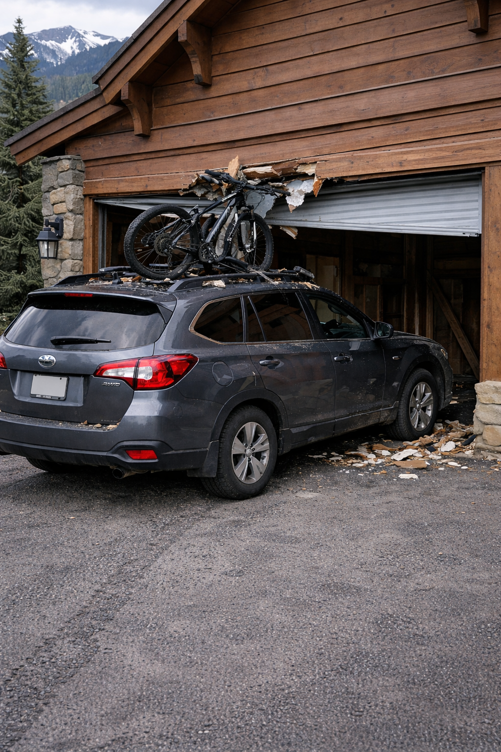 Roof rack garage damage